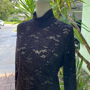 Black Lace Turtleneck long sleeve